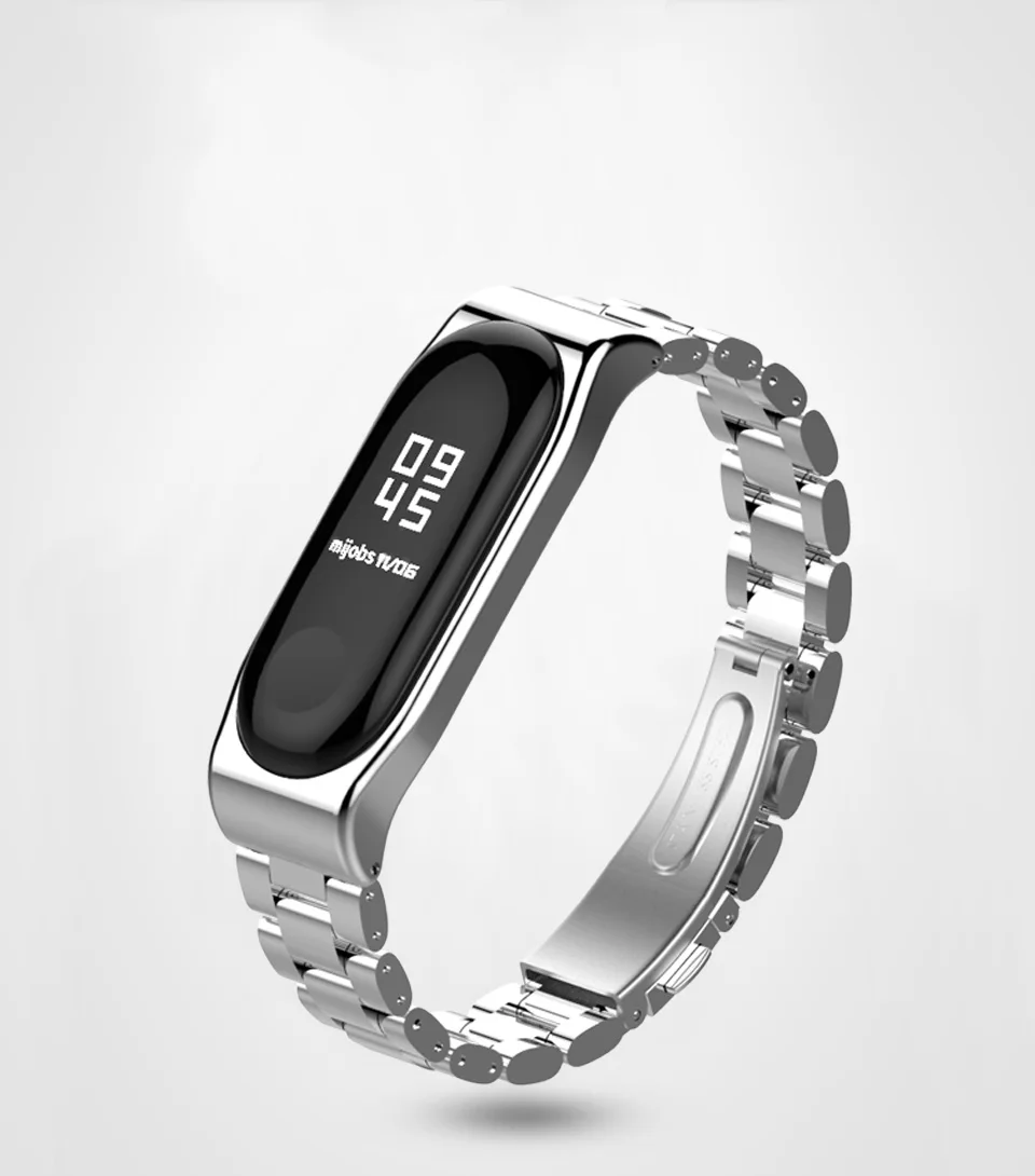 Mijobs металлический ремешок для Miband 4 3 Браслет Для Xiaomi Miband 4 3 Аксессуары для умных часов браслет из нержавеющей стали Miband 3 ремешок