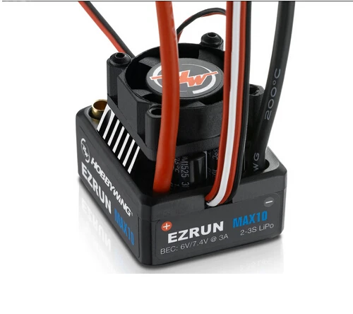 

Hobbywing EZRUN MAX10 60A ESC 6 /7,4 BEC 2-3S Lipo ESC 1/10 RC F19275