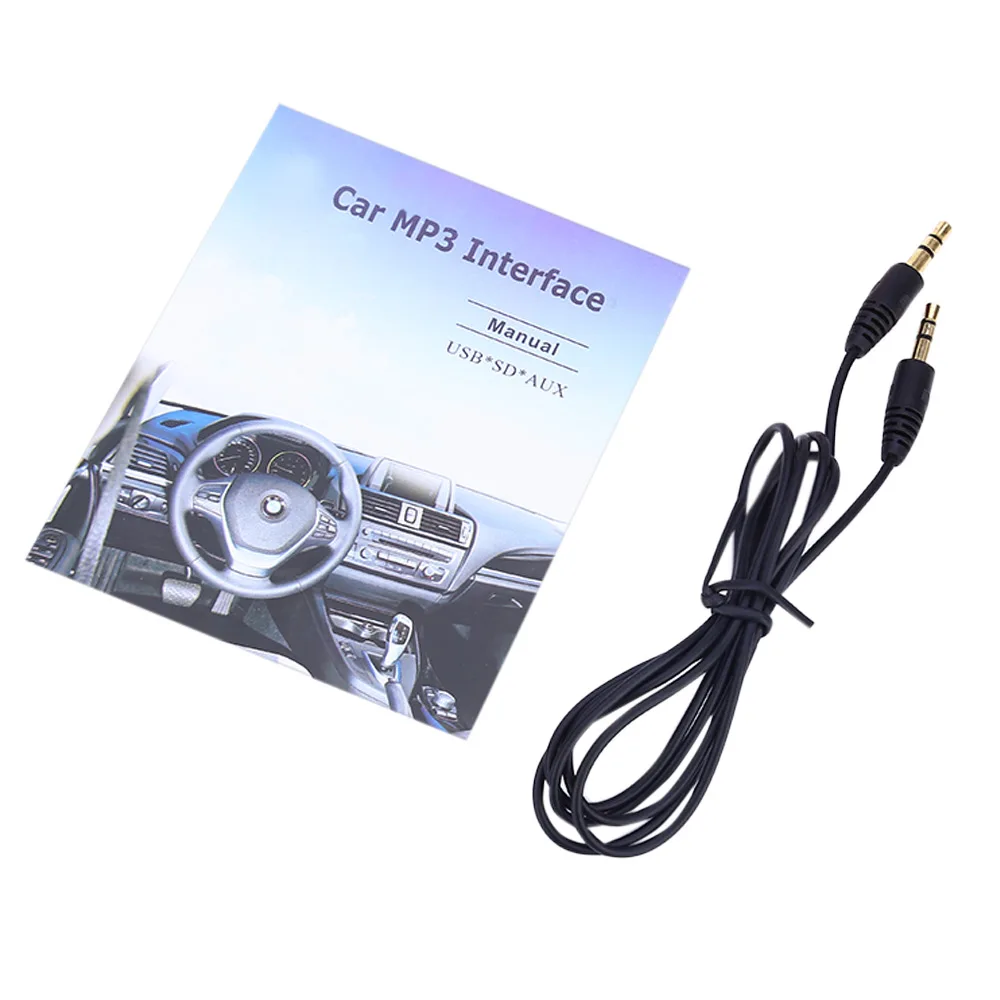 Авто 3 5 мм AUX адаптер 2*6 P автомобиля MP3 Интерфейс DC 12 V USB SD Дата-кабель аудио - Фото №1