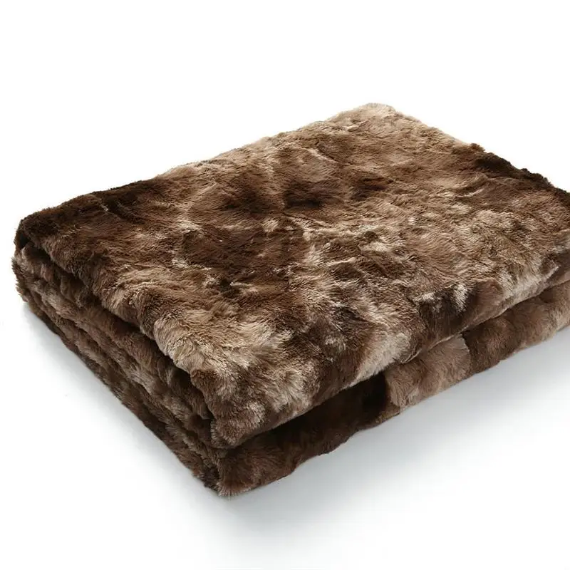 LOVINSUNSHINE Fluffy Rabbit Fur Plush Blanket Chunky Warm Sofa Twin Full Size Soft Mink Throw Couch Chair Bed Blankets | Дом и сад