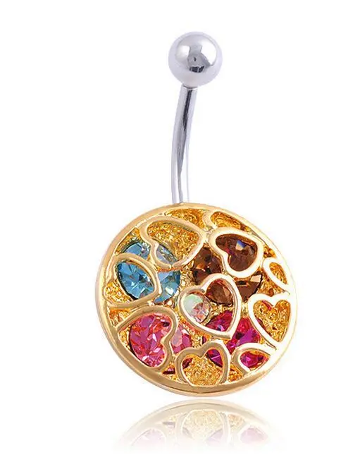 

Hollow Belly Button Ring Fashion Women Body Belly Bar Piercing Navel Jewellry 14G 316L Surgical Steel Bar Free Shipping