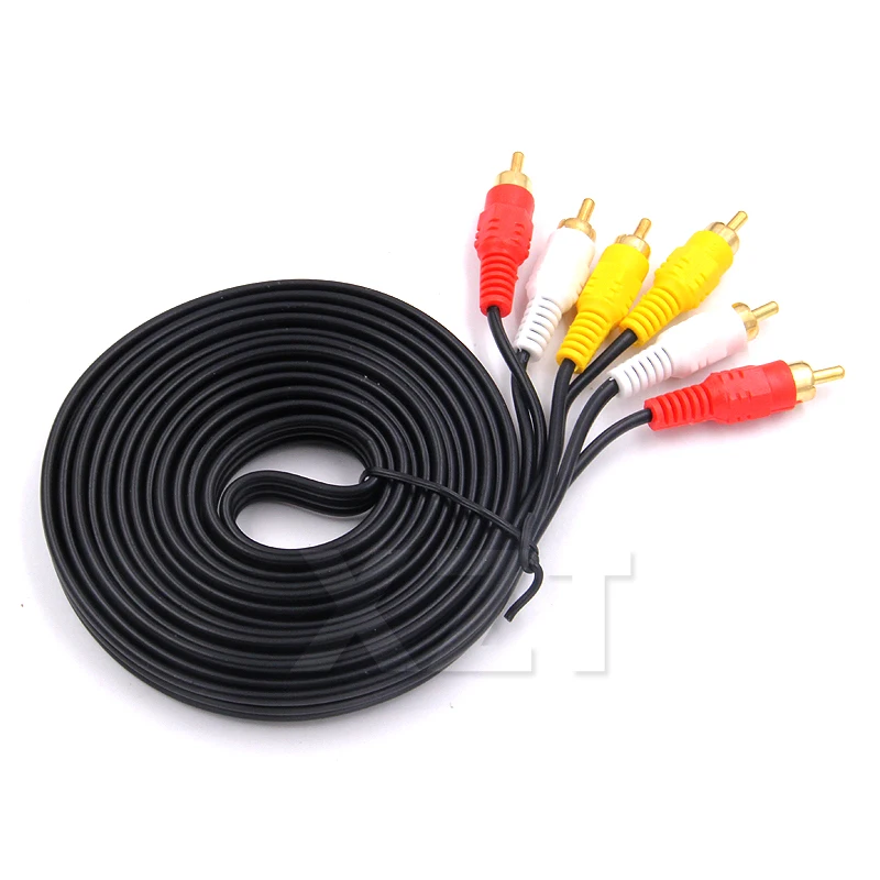 Позолоченный 3 RCA композитный кабель штекер 1 5 м 10 15 аудио/видео AV Удлинительный
