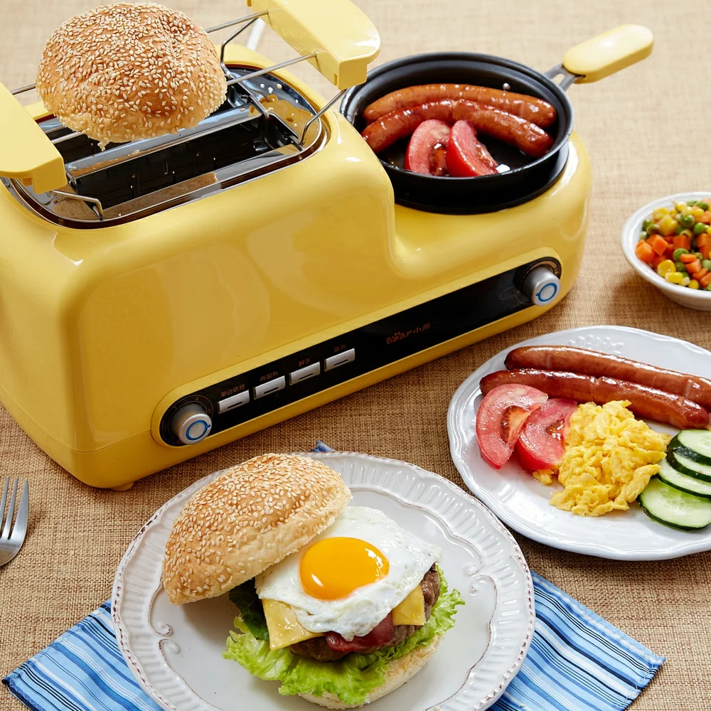 

220V Non-stick Electric MultiFunctional Breakfast Toaster Machine Automatic Bread Toaster Fried Egg Steamed Egg EU/AU/UK/US Plug