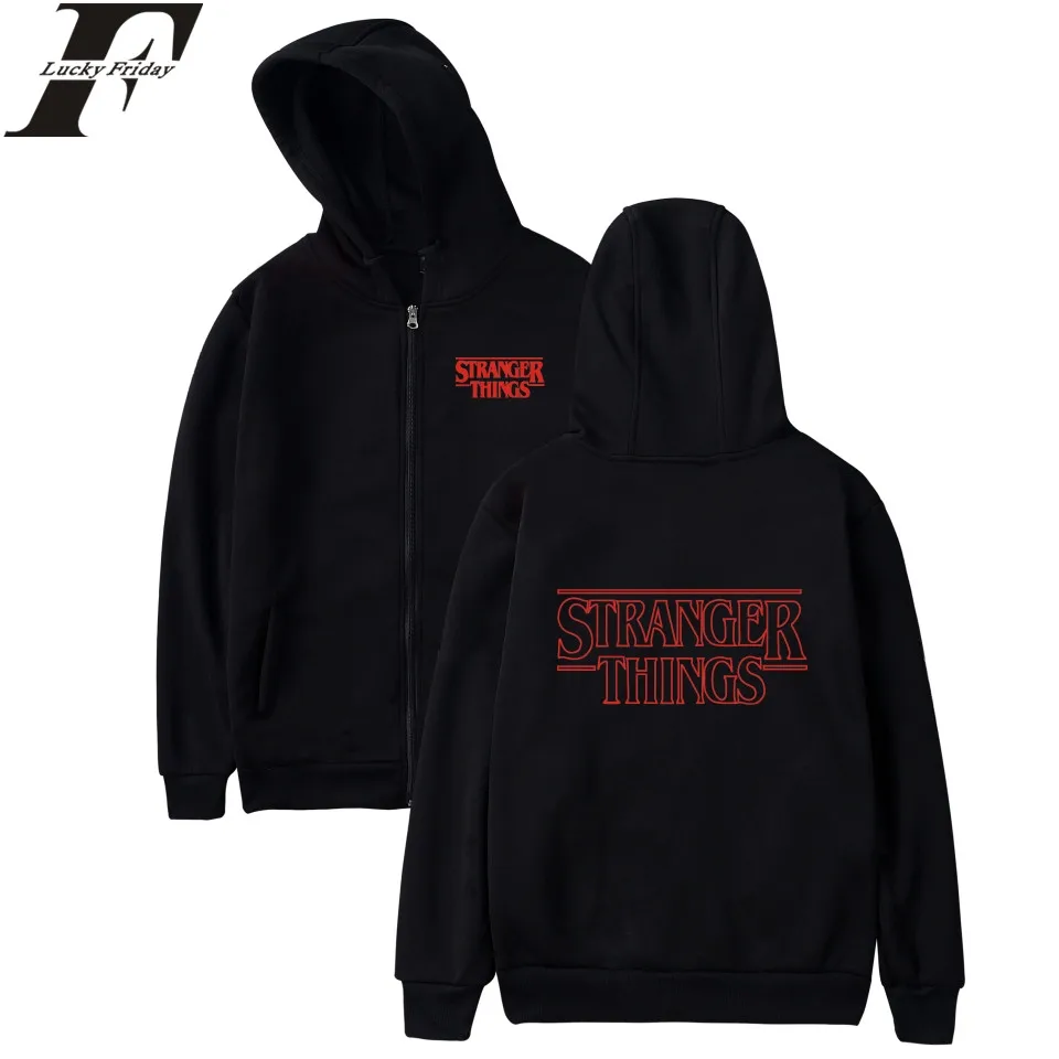 

Stranger Things Autumn Zipper Hoodies Sweatshirts With Cap Men/Women Montauk Stranger Things 2 Hoodies Long Streetwear Clothes