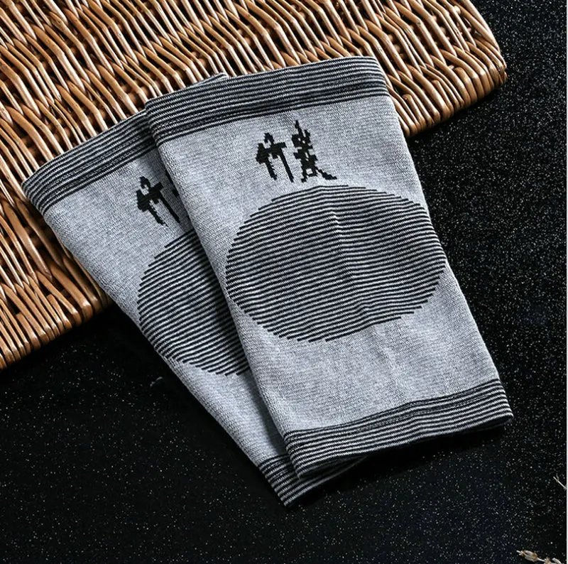 2 шт. бамбуковые вязаные опоры для коленей для снятия боли при артрите, улучшения кровообращения, компрессионные манжеты для тренировок.