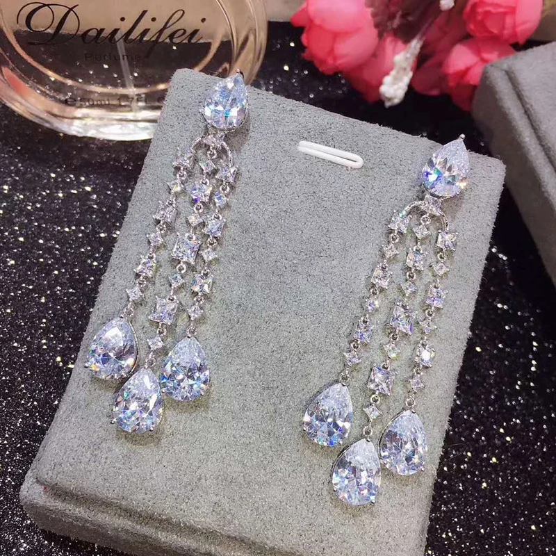 Be8 брендовые элегантные аксессуары синие серьги-капельки из фианита серьги