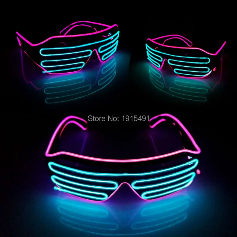 Очки неоновые светодиодные с активацией звуком мигающие очки двухцветным