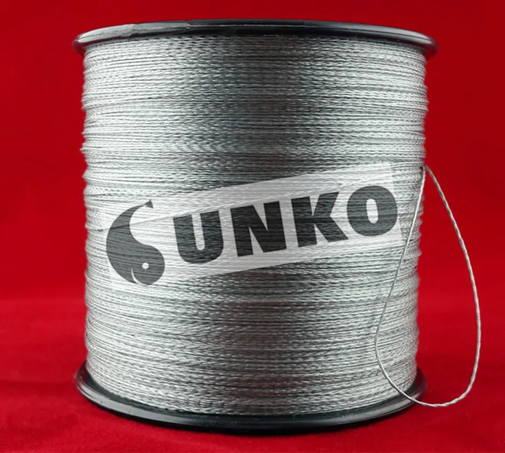 Достаточно 1000 м SUNKO брендовая супер прочная японская мультифиламентная ПЭ плетеная леска 8 10 16 22 30 40 50 60 70 80 фунтов - Цвет: Темно-серый