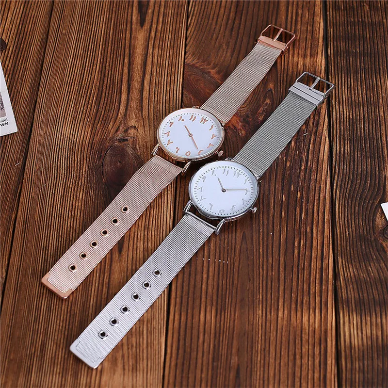 Часы Vansvar Женские Аналоговые простые золотистые с арабскими цифрами # F | Наручные