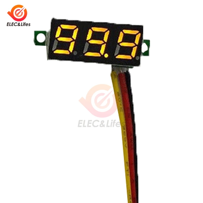DC 0 V-100 V Мини 0,28 дюймов светодиодный цифровой вольтметр измеритель напряжения детектор напряжения монитор тестер панель автомобильный вольтметр 12V 24V красный зеленый