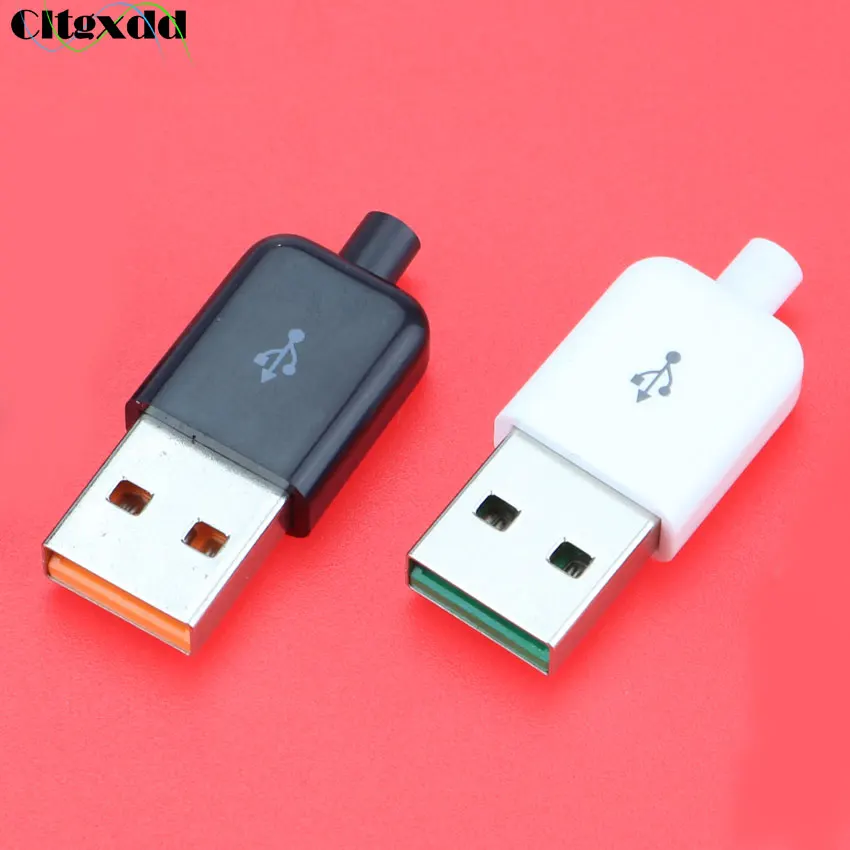 Cltgxdd 1 шт. DIY USB 2 0 разъем типа A штекер 4 Pin монтажный адаптер гнездо Черный Белый