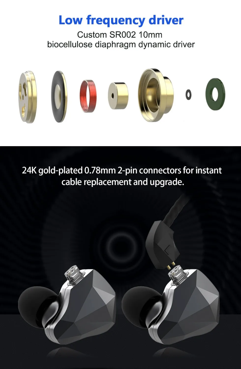 

Yinyoo TOPAZ 4BA+1DD Hybrid In Ear Earphone 10MM Bio-Diaphragm Customized Alloy Dynamic Driver HIFI DJ Monitor Earphone Earbuds