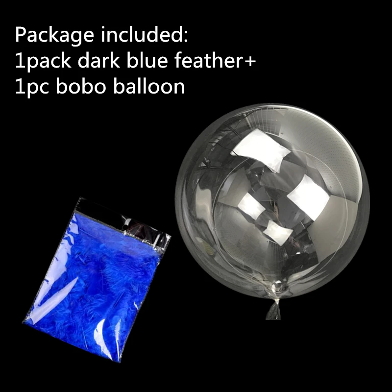 darkblue feather bal 10/18/20/24/36 дюймов ПВХ Bobo воздушный шар с гелием и головной повязкой с пером наполнители для Свадебные украшения День рождения Декор воздуха мячики для детей, игрушки - Цвет: darkblue feather bal