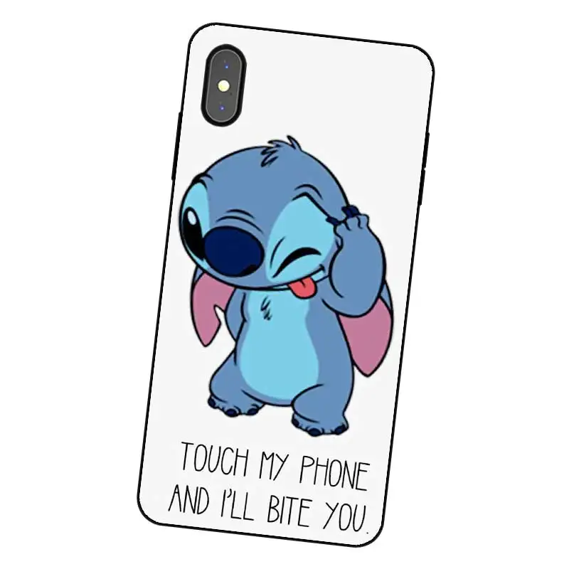 P212 Stitch Lovely Black Silicone Case Cover For Apple iPhone 11 Pro XR XS Max X 8 7 6 6S Plus 5 5S SE |