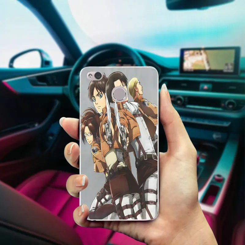 Аниме атака на Титанов Eren Levi mi kasa для Xiaomi Redmi Note 2 3 3S 4 4A 4X5 5X 5S 5A 6 6X A1 Pro Plus оболочка из