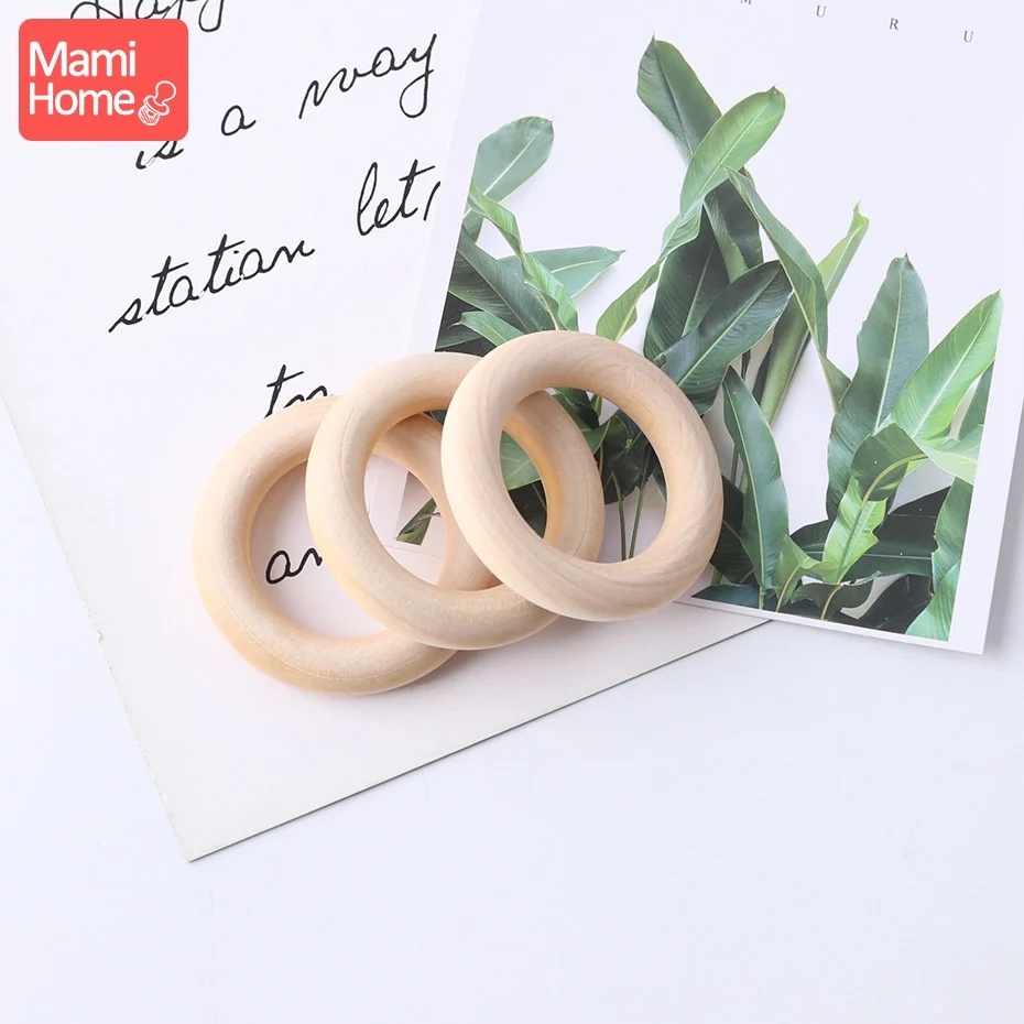 Mamihome 10/5/3pc acero anello in legno dentizione in legno articoli per bambini fai da te per