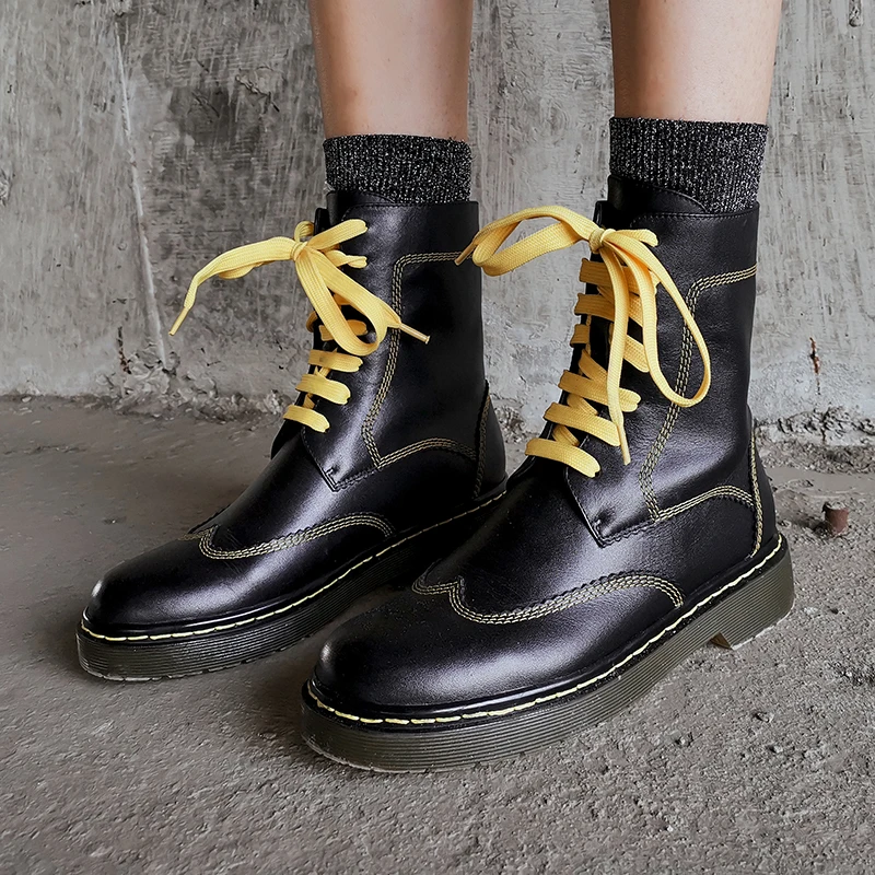 INS/Лидер продаж Женские ботильоны из натуральной кожи Размеры 34 39 Мотоциклетные