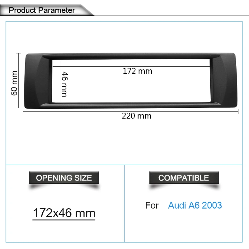 1 Din аудио рамка для 2003 Audi A6 DVD установка фасции комплект установка крепление переходная пластина рамка