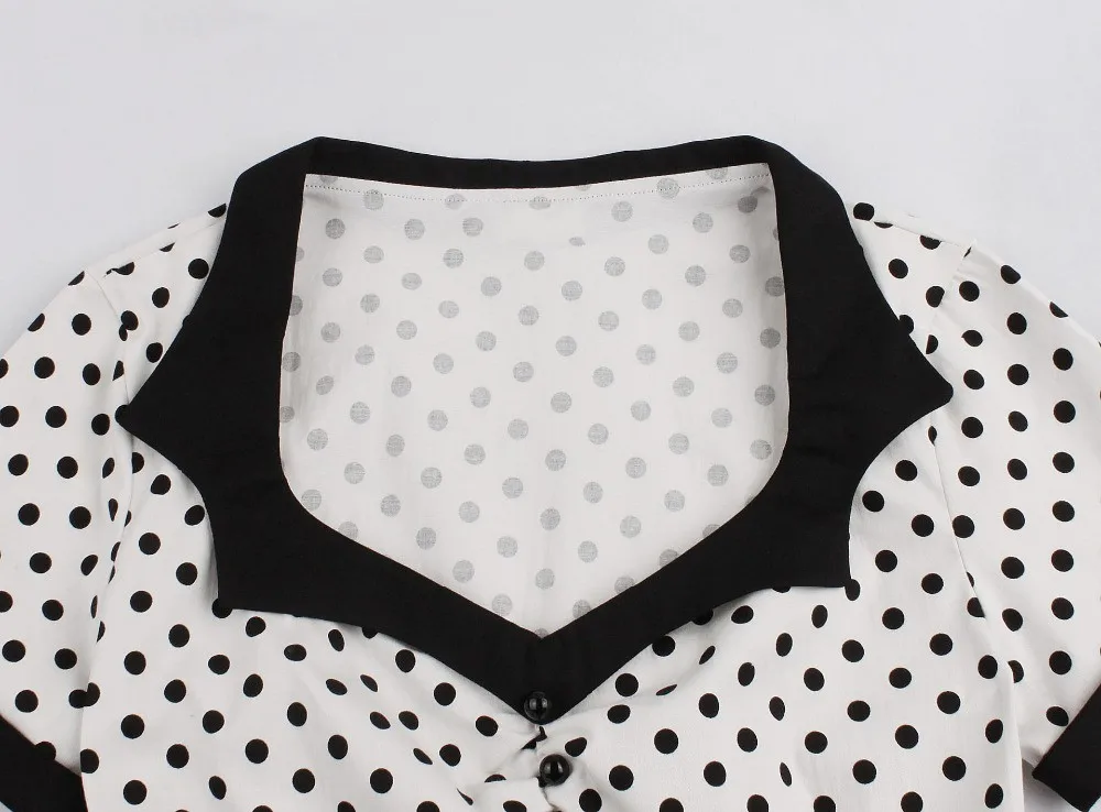 Платье женское в горошек винтажное стиле ретро Pinup для вечеринки 2018-60 лето 1950 |