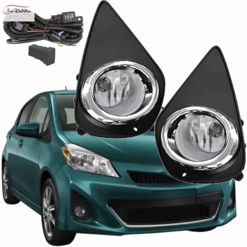 JanDeNing Автомобильные противотуманные фары для Toyota Yaris 2014 ~ On (тип США) прозрачная