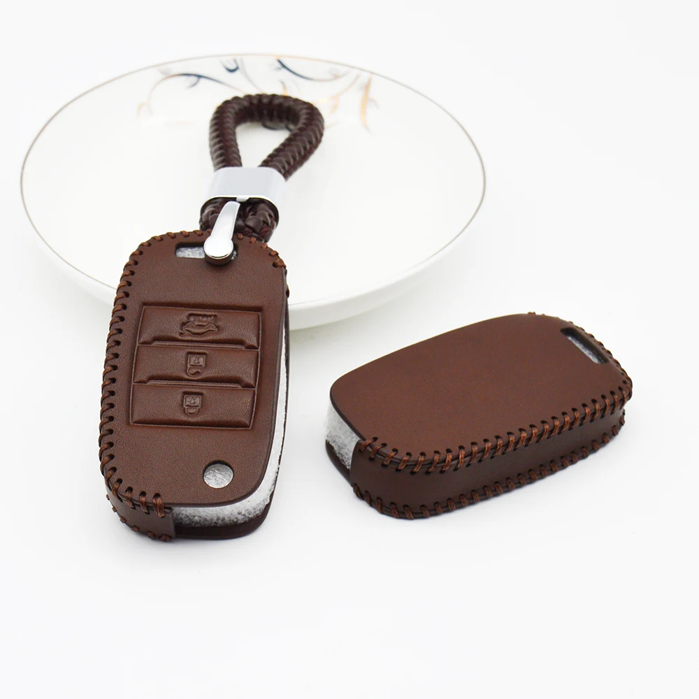 Кожаный чехол для ключа автомобиля KIA Rio K2 Sportage Optima K5 2017 2018 Ceed Sorento Cerato K3 K4 QL Picanto Soul