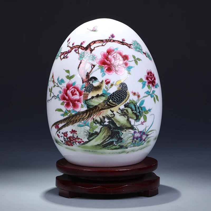 Антикварная керамическая ваза Цзиндэчжэнь счастливое яйцо порошок эмаль тонкое