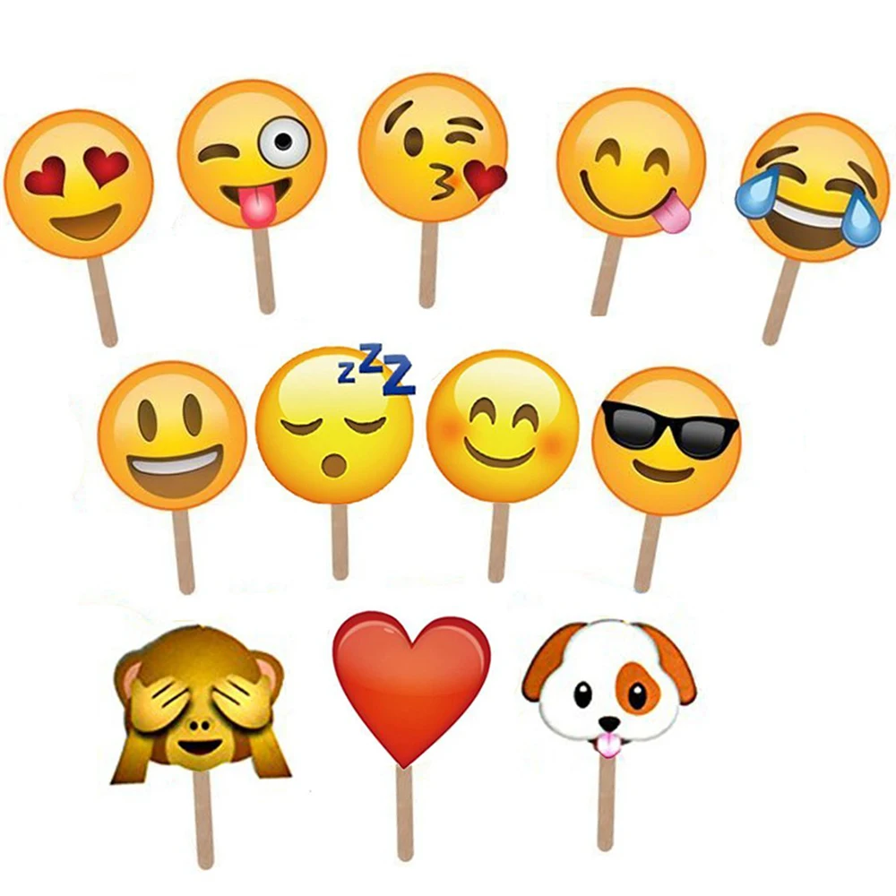 emoji ZLJQ счастливый 30 день рождения фото стенд реквизит для черного золота День Рождения украшения для взрослых 18 30 40 50 60 DIY реквизит для фотографий 7 - Цвет: emoji