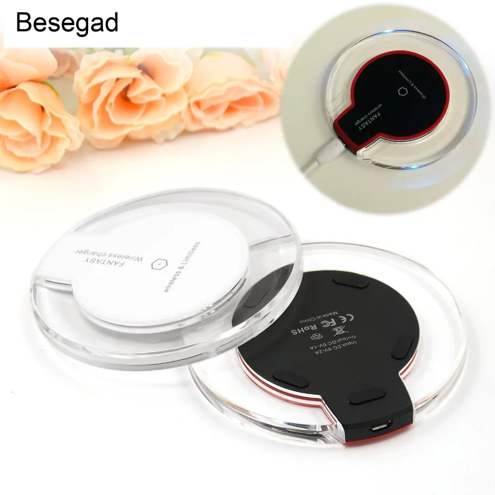 Besegad Qi Беспроводное зарядное устройство для зарядки power Pad Подставка Samsung Galaxy S8 Plus