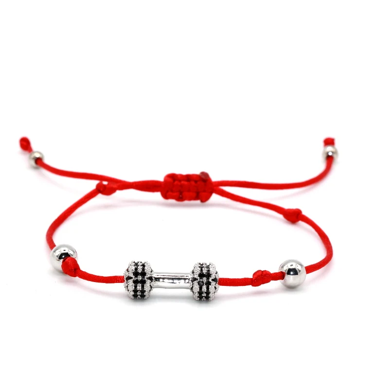 Циркониевый камень cz тренажерный зал гантели Шарм макраме браслеты простой