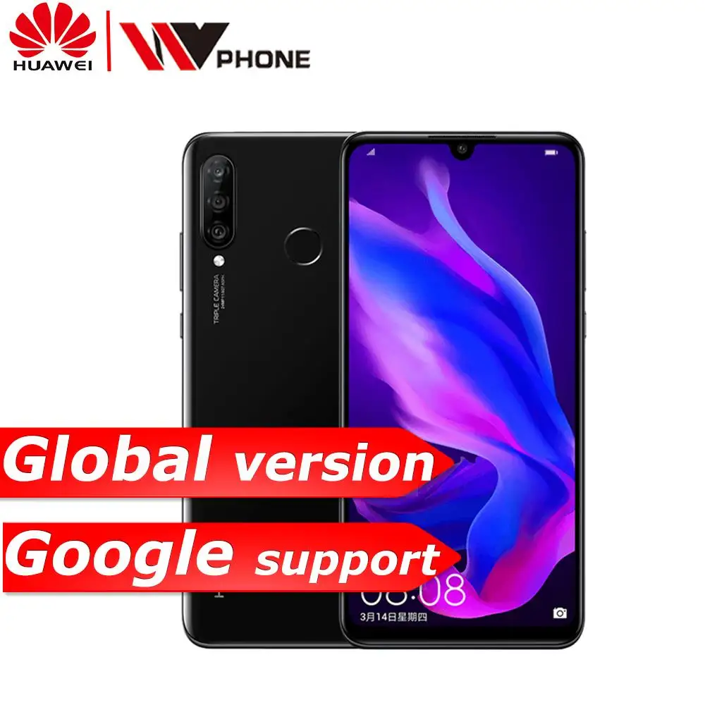 Huawei nova 4e not p30 lite мобильный телефон 6 15 дюймов 3 тыловая камера Кирин 710 четыре ядра