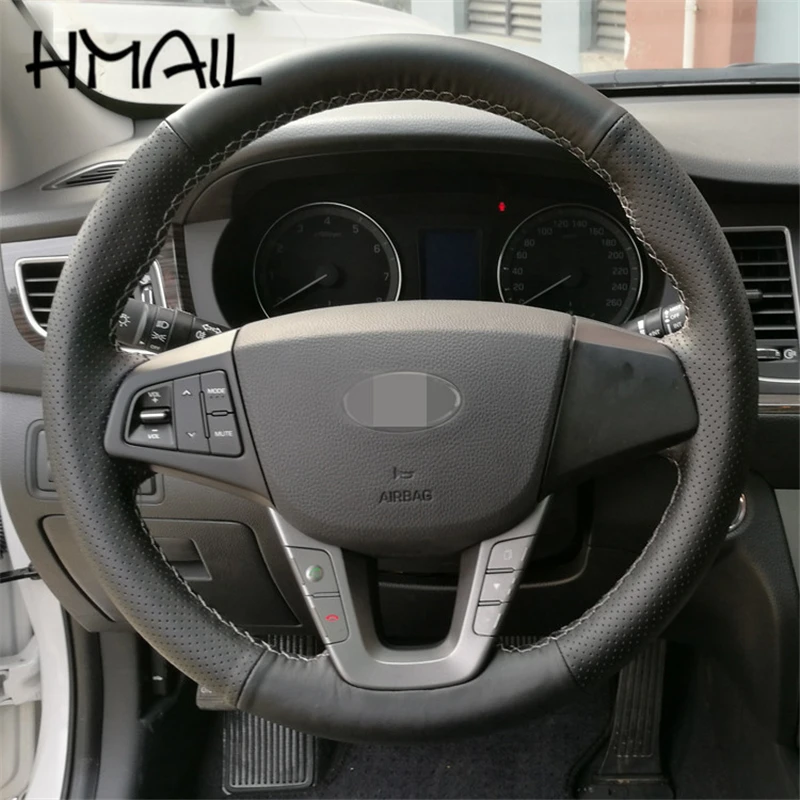 

38CM,Customized For Hyundai Mistra,Leather Material Hand sewing Car Steering wheel cover For Mistra