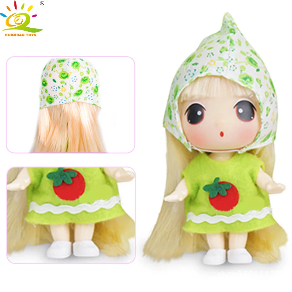 9cm Mini Dressing up Tomatoes clothes Ddung Dolls Korea Fashion Cute Anime Action Figure Princess Children Collection Girls Toys | Игрушки и