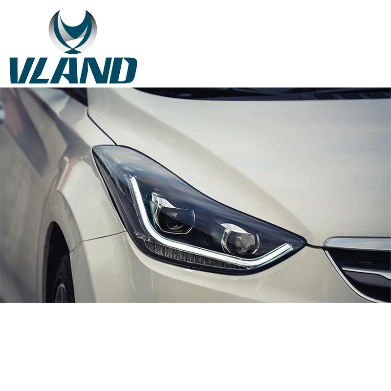 VLAND завод для автомобильных головных ламп Elantra светодиодный светильник с DRL 2011 2012