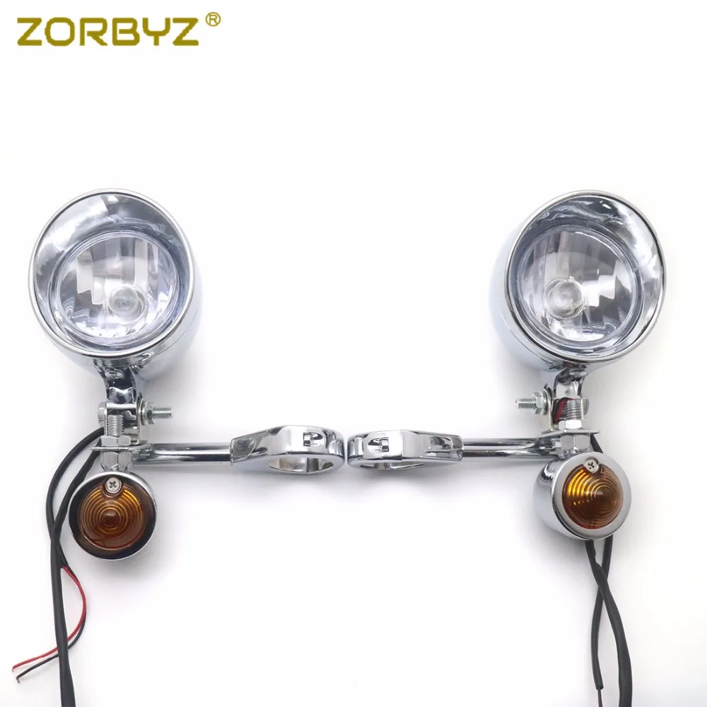 ZORBYZ 39 мм мотоциклетные хромированные Противотуманные фары с кронштейном