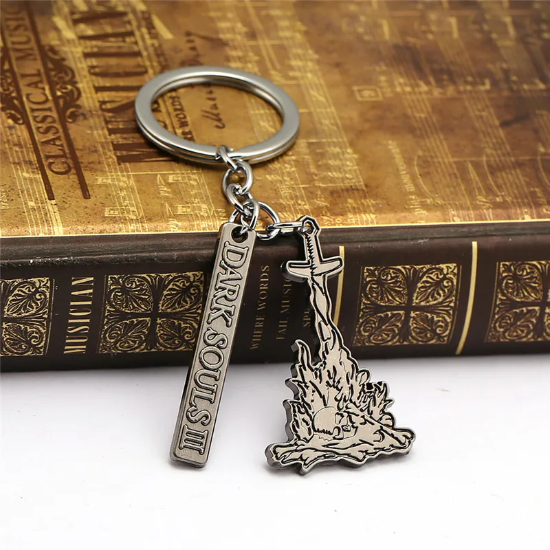 Новый брелок для ключей с логотипом игры Темные души металлический кулоном 2 шт.