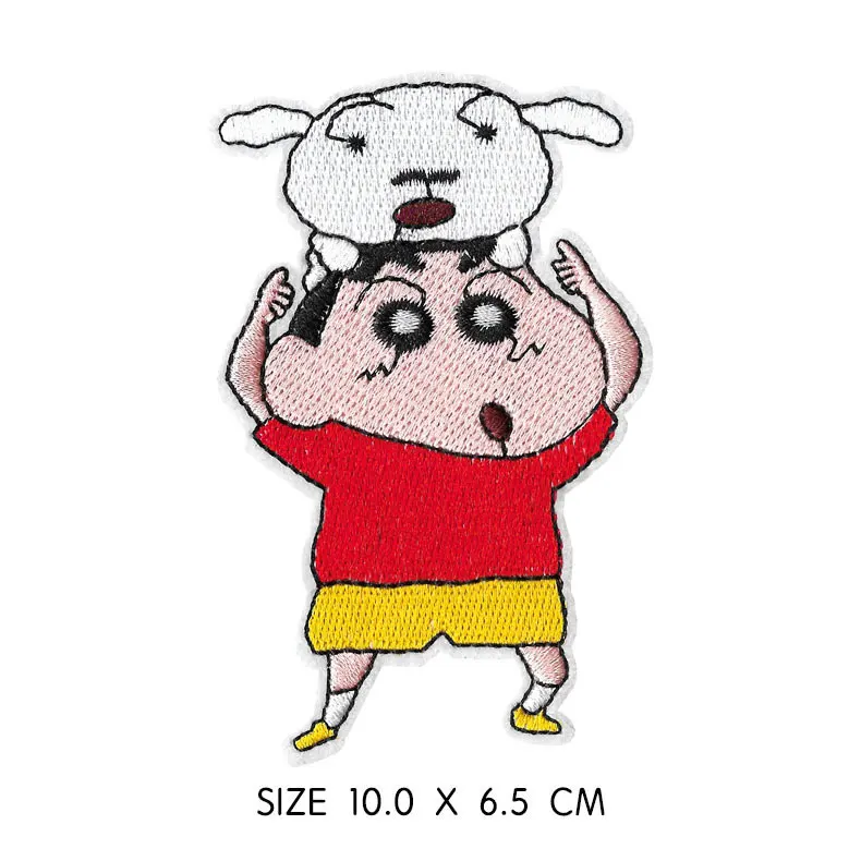Crayon Shin-chan вышитые железные нашивки на одежду для одежды дети мультфильм значки-Наклейки Аппликации одежды оптом