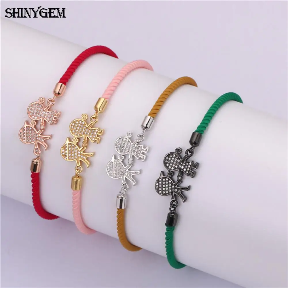 Женские Романтические браслеты SHINYGEM 4 цвета с кубическим цирконием для мальчиков