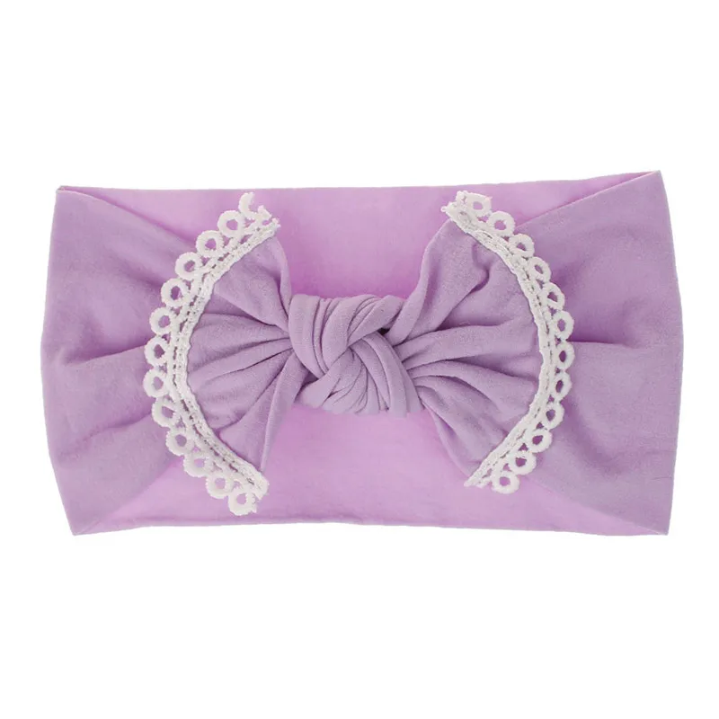 

Wide Nylon Bow Headband with Pompom Trim, Knot Bow Nylon Head wraps, One size fits most headbands for girls