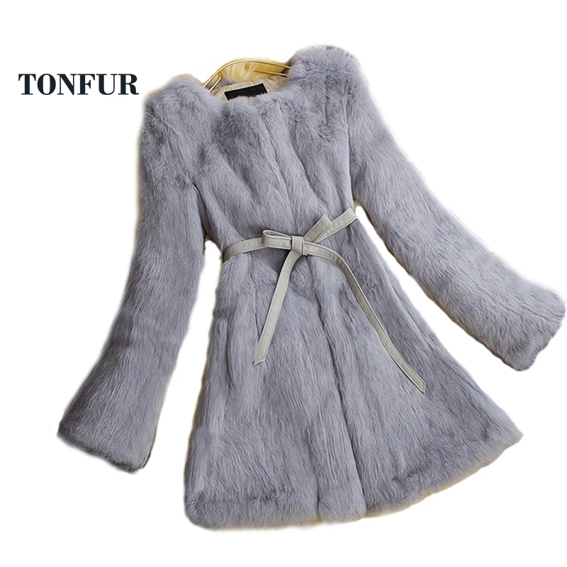 Женское пальто из натурального кроличьего меха длинная шуба FP647|real rabbit fur coat|natural