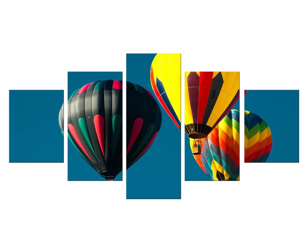 Современный домашний декор 5 шт. картина с воздушным шаром и морским пейзажем