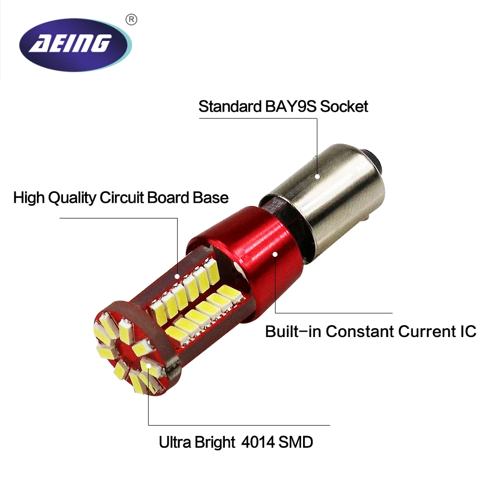 AEING 1 шт. 12 в супер яркий BAY9s H21W 433D 3014 57SMD светодиодный клин/индикатор/светильник для