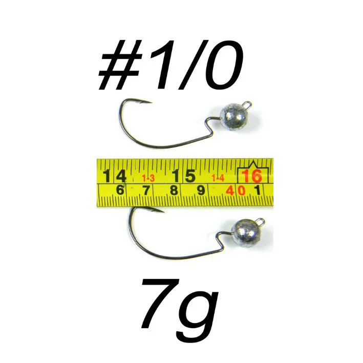 10Pcs 7g 10 шт./лот, 3,5 г, 5 г, 7 г, офсетный крючок под червя, Свинцовые джиг-головки, рыболовные крючки, кривошипный крючок, широкий зазор, офсетные рыболовные крючки, рыболовные снасти - Цвет: 10Pcs 7g
