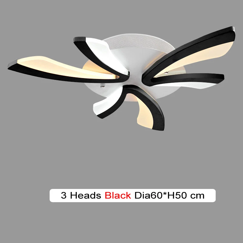 3 heads black Люстра для гостиной, спальни, столовой, кабинета, белого/черного цвета, AC90-260V, люстры - Цвет абажура: 3 heads black