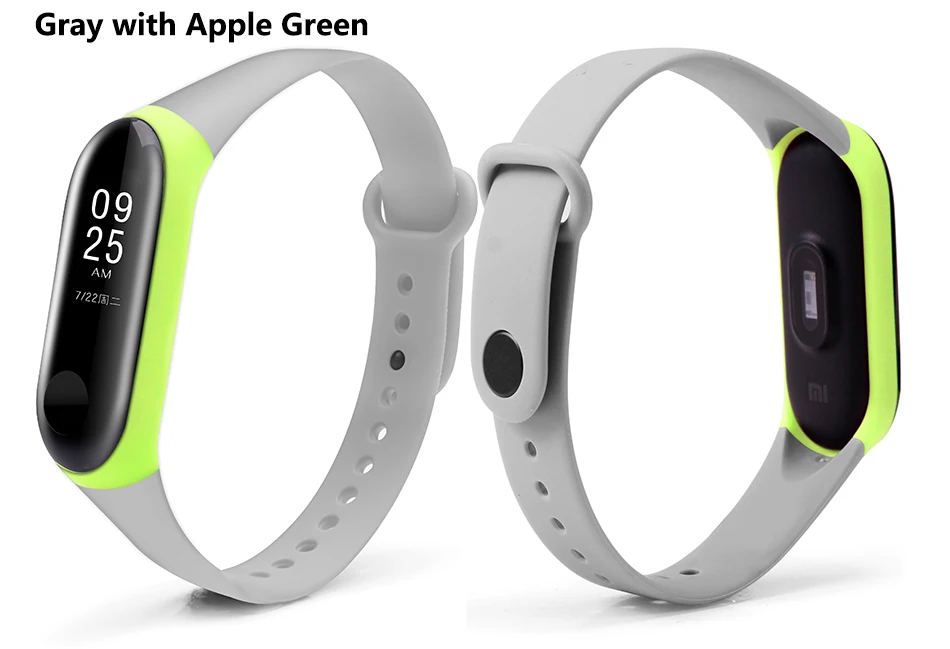 BOORUI mi band 3 ремешка двойной цвет mi band 3 Аксессуары pulseira mi band 3 сменный силиконовый ремешок для xiaomi mi3