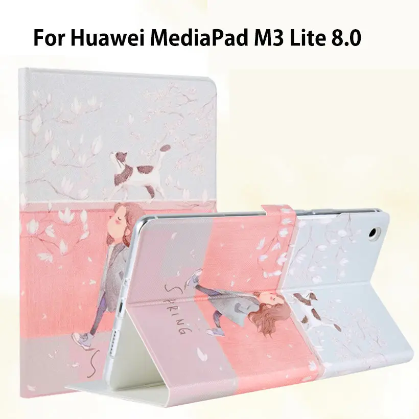 Модный мультяшный чехол для Huawei Mediapad M3 Lite 8 0 CPN L09 W09 &quot планшета ПУ кожаный с