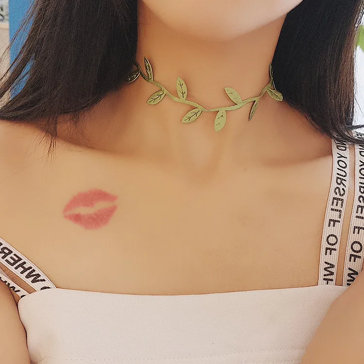 2018 Горячая Продажа корейский стиль выразительное ожерелье женщин зеленый лист