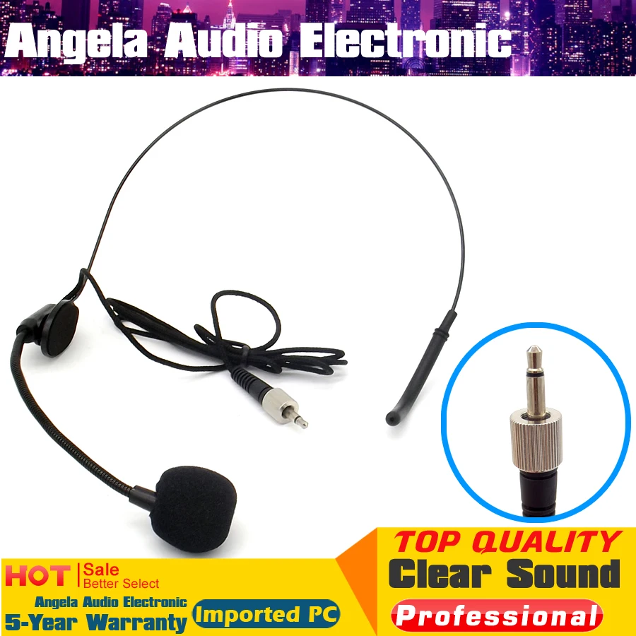 

4Pcs Earhook Headset Condenser Microphone 3.5mm Plug Screw Lock Headworn Mic Microfone For Karaoke Wireless Bodypack Transmitter