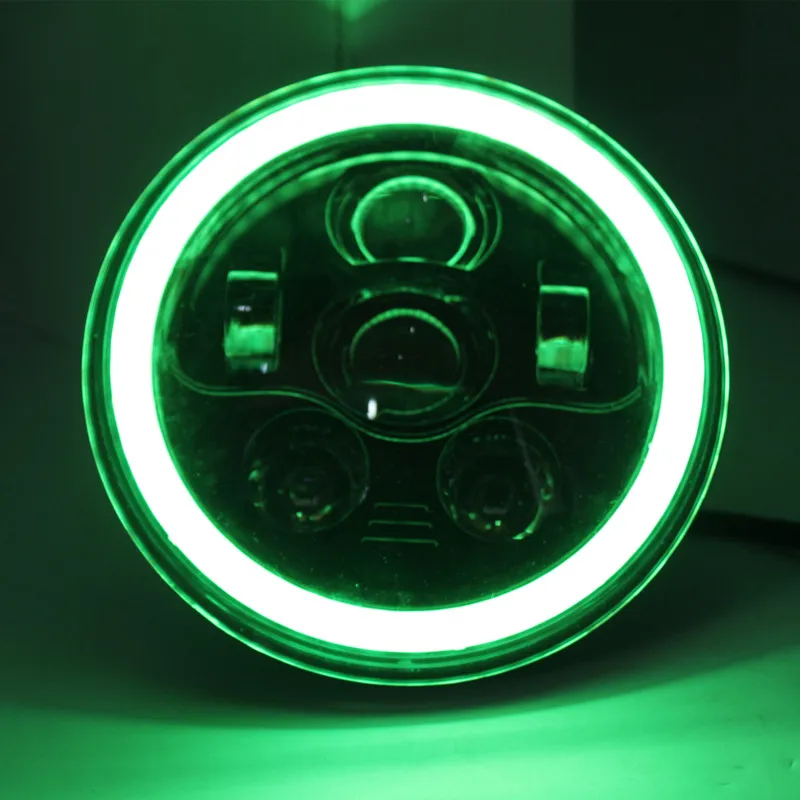 7 дюймовый светодиодный RGB светодиодные фары &quotКруглый Передние мигающий rgb