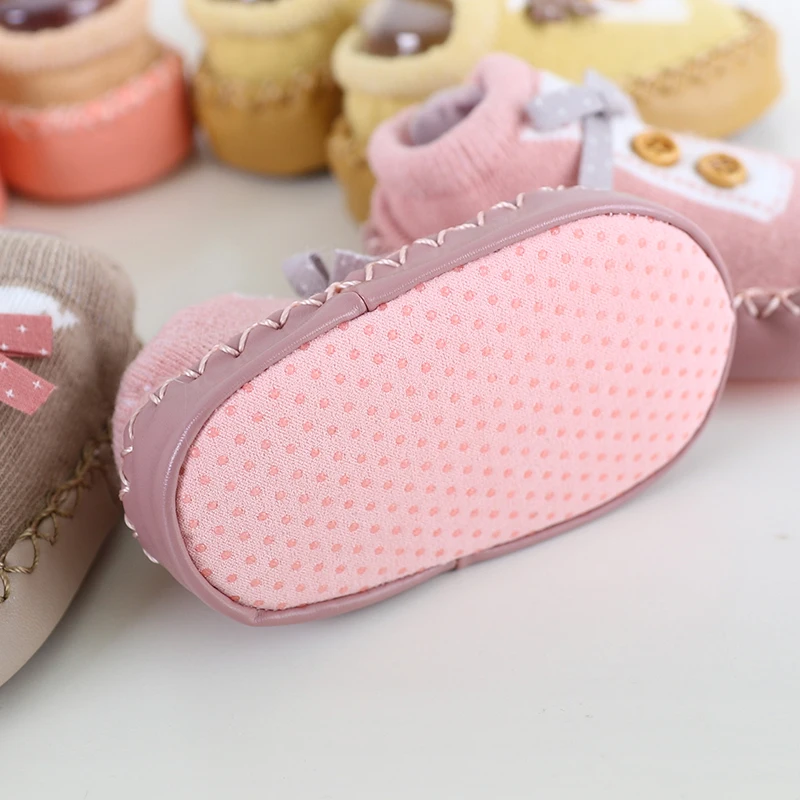 Носки для новорожденных обувь с забавным бантом и галстуком маленьких девочек