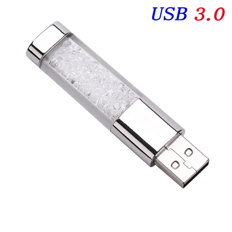 JASTER USB 3,0 модный Кристальный подарок USB флеш-накопитель прозрачный флеш-накопитель 4 ГБ 16 ГБ 32 ГБ 64 Гб карта памяти usb U диск логотип клиента - Цвет: White